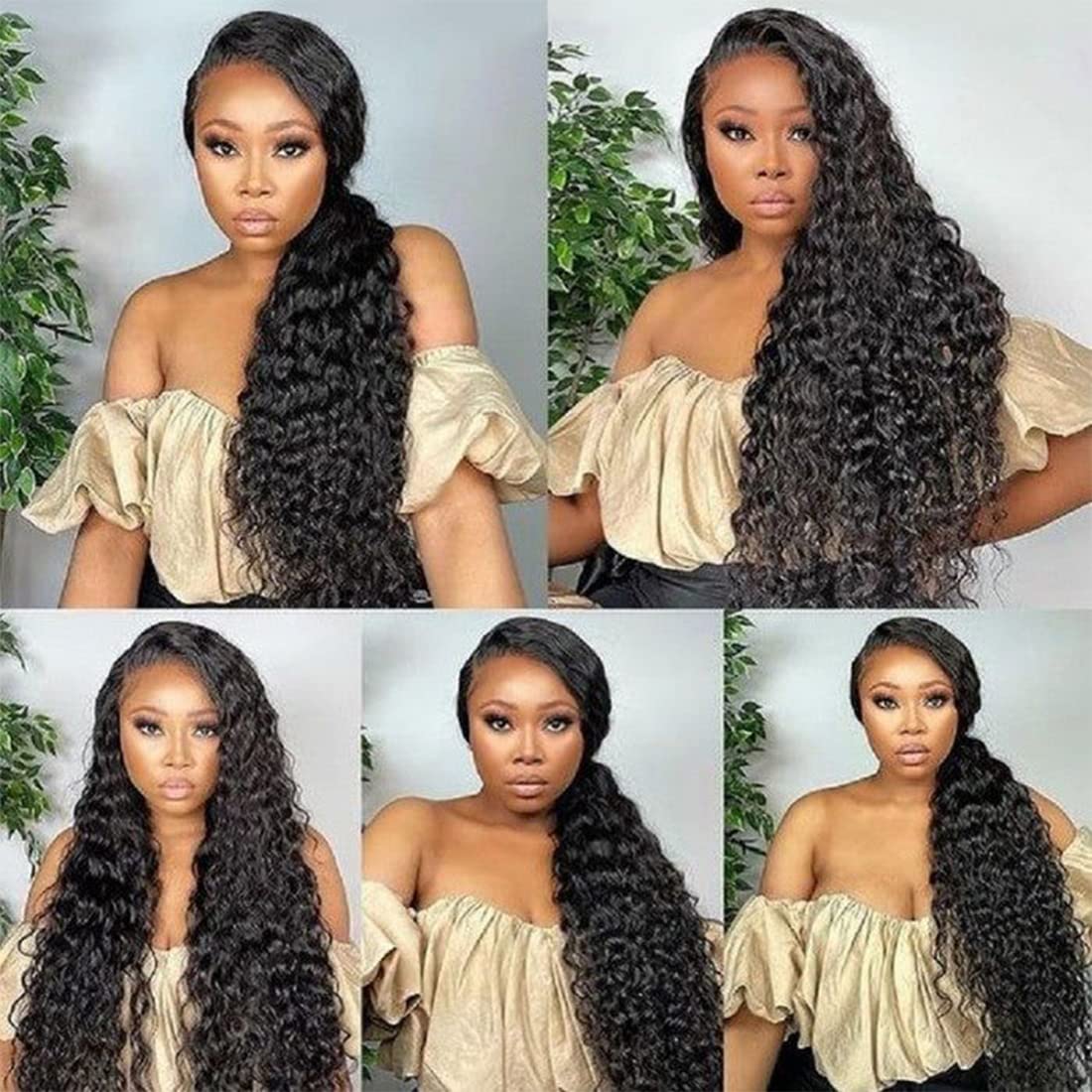 larima 13x6 Water Wave Lace Front Wig Wear And Go Glueless Pre Plucked Pre Cut Bleached Knots Undetectable HD Lace 180% Density Water Wave Wig 100% Virgin Human Hair Natural Black Color 16inch