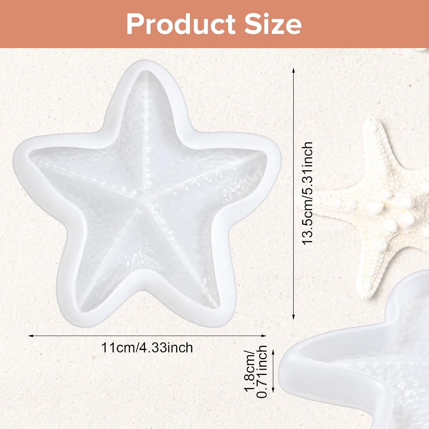Ymapinc 3D Starfish Silicone Resin Mold for Epoxy Casting
