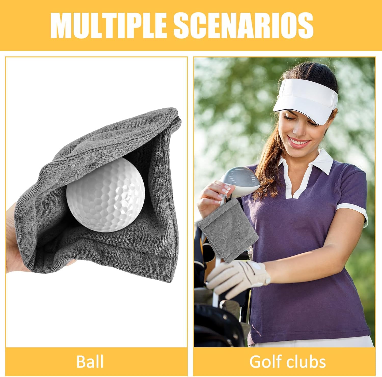 review 6 Pieces Golf Ball Towel 5.5 x 5.5 Inch Golf Pocket Towel Golf Cleaning Towel Wet and Dry Golf Towels with Clip for Golf Course Exercise Course Exercise Men Women, 6 Colors