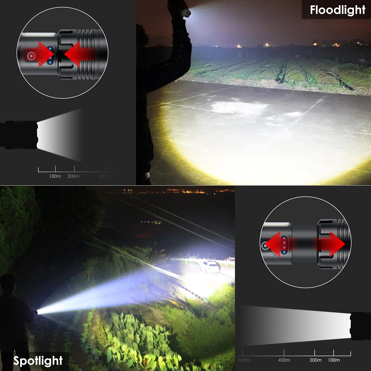 Rechargeable Flashlight Alifa Waterproof Brightest Image