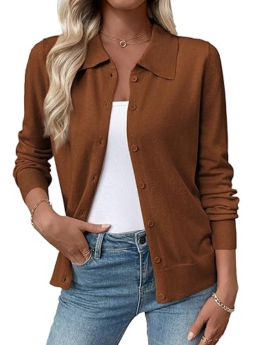 EVALESS Cardigan Sweaters for Women Wool Blend Lightweight Trendy Long