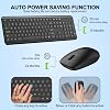 Combo de teclado y mouse inalámbrico, teclado y mouse ergonómicos silenciosos de tamaño completo, larga duración de batería, mouse óptico, teclado y mouse inalámbricos 2.4G sin retardo para computadora, Mac, laptop, PC, Windows 5