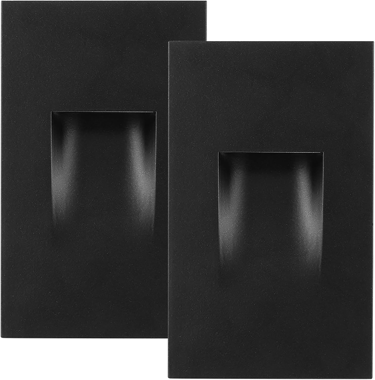 Maxxima Vertical LED Step Light, Indoor/Outdoor Stair Light, 3 CCT Color Selectable 3000K, 4000K, 5000K, 60 Lumens, IP65 Rated for Outdoor and Damp Locations, Black, 2-Pack