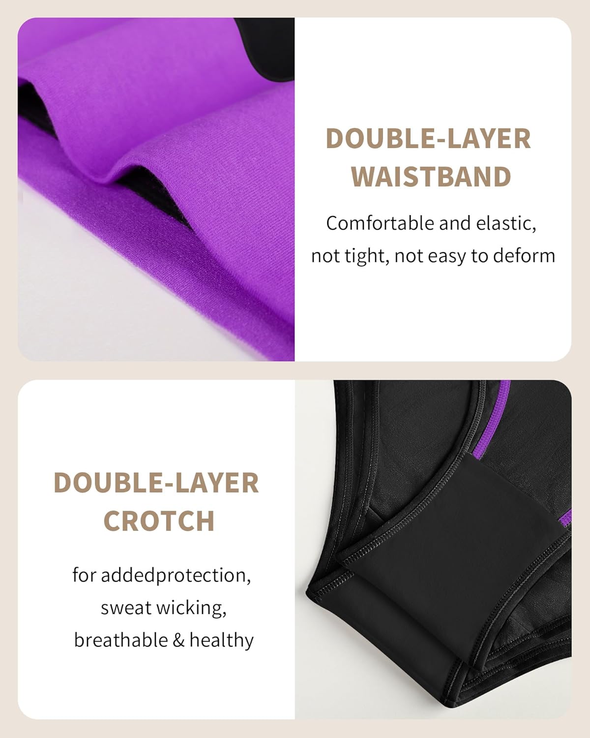 Women's Cotton Underwear Tummy Control High Waisted Panties Stretch Comfortable Full Coverage Breathable Briefs 4/5 Pack - Image 5