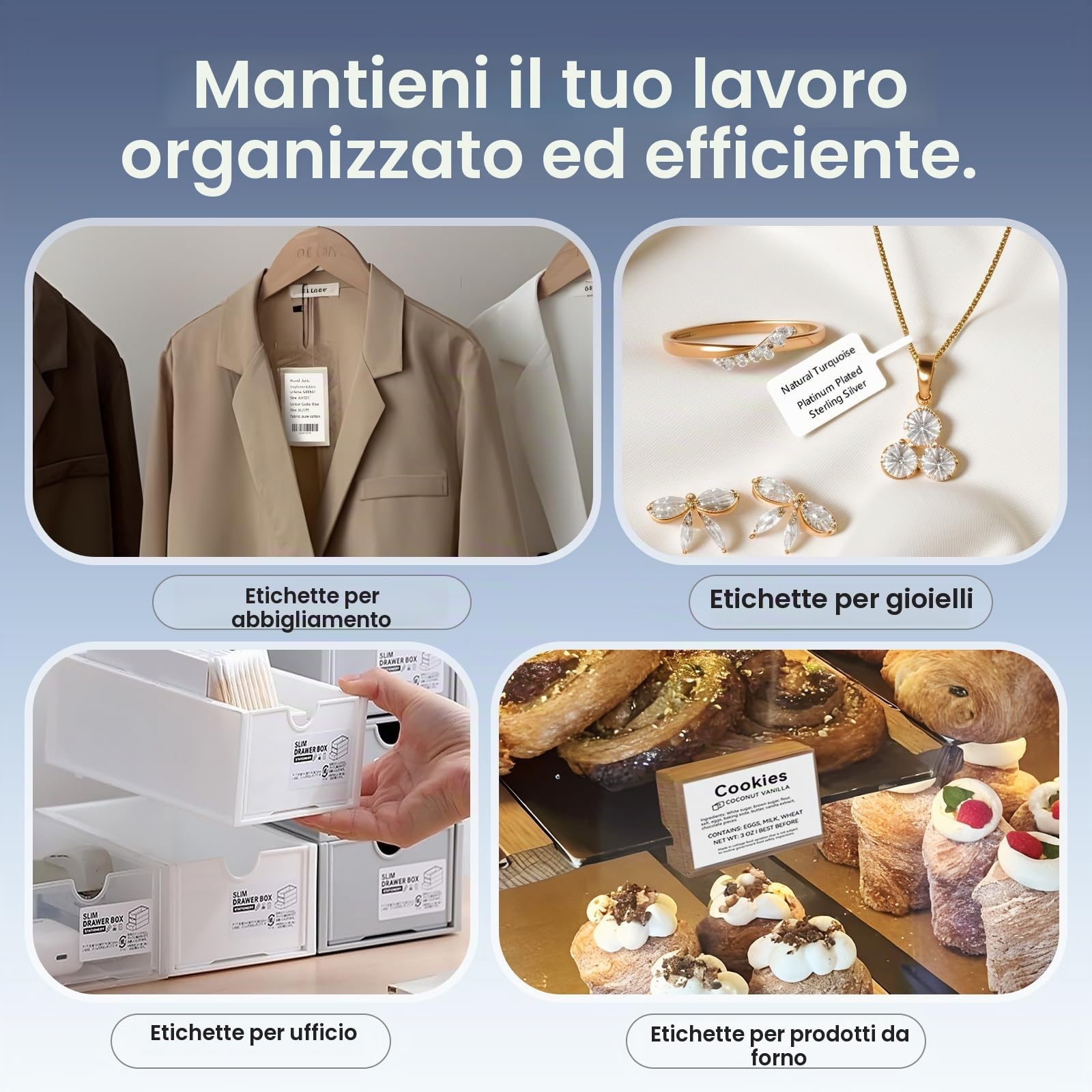 CLABEL Mini Stampante Etichette Portatile: 230B Bluetooth Termica Etichettatrice Adesive Codice a Barre Compatibile con iOS e Android Label Printer con 3 Rotolo di Etichette per Ufficio(230B-Nero)