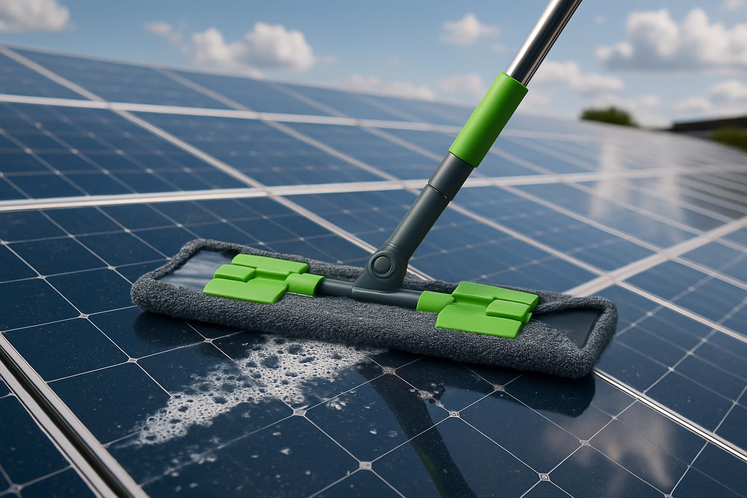 KD ZONE Solar Panel Cleaning Kit - 2 in 1 Brush and Wiper for Efficient, Hassle-Free Maintenance, Professional Solar Panel Cleaning Equipment for Home and Commercial Use, Lightweight and Durable