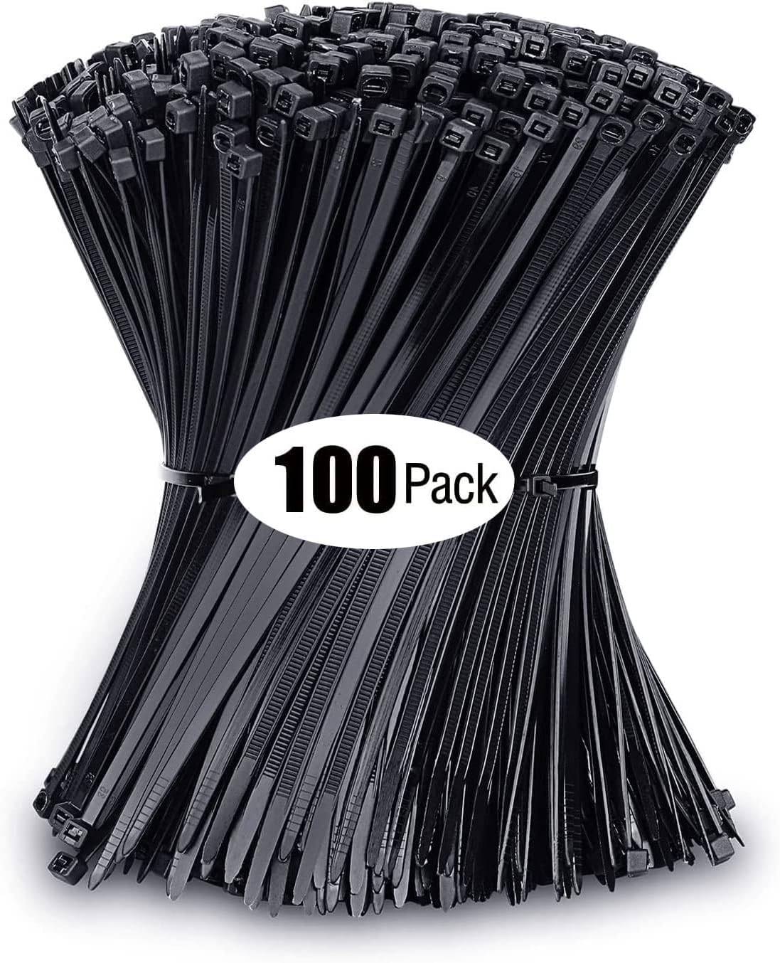 Cable Zip Ties Heavy Duty 12 Inch, Premium Plastic Wire Ties with 60 Pounds Tensile Strength, Self-Locking Black Nylon Zip Ties for Indoor and Outdoor