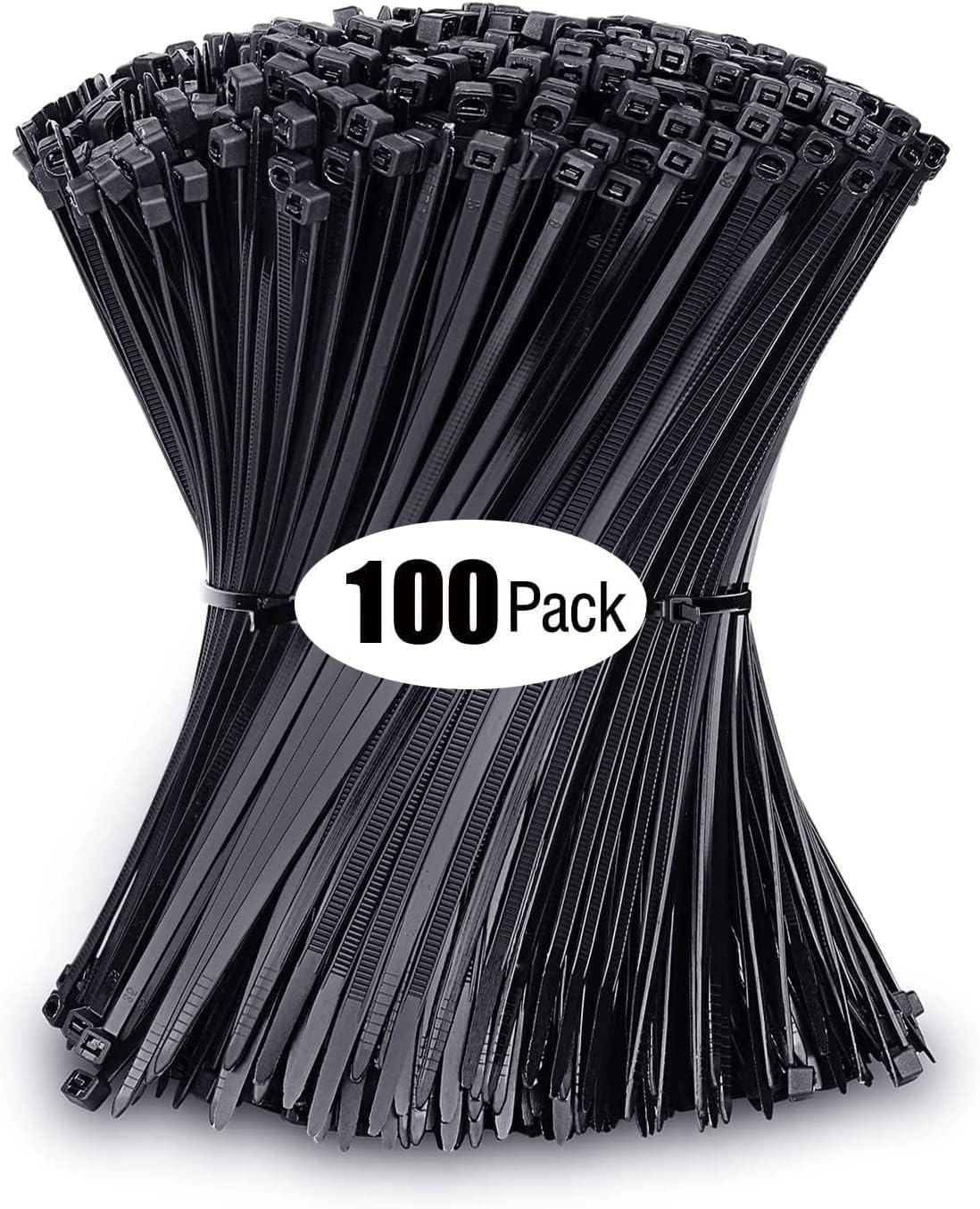 Cable Zip Ties Heavy Duty 12 Inch, Premium Plastic Wire Ties with 60 Pounds Tensile Strength, Self-Locking Black Nylon Zip Ties for Indoor and Outdoor