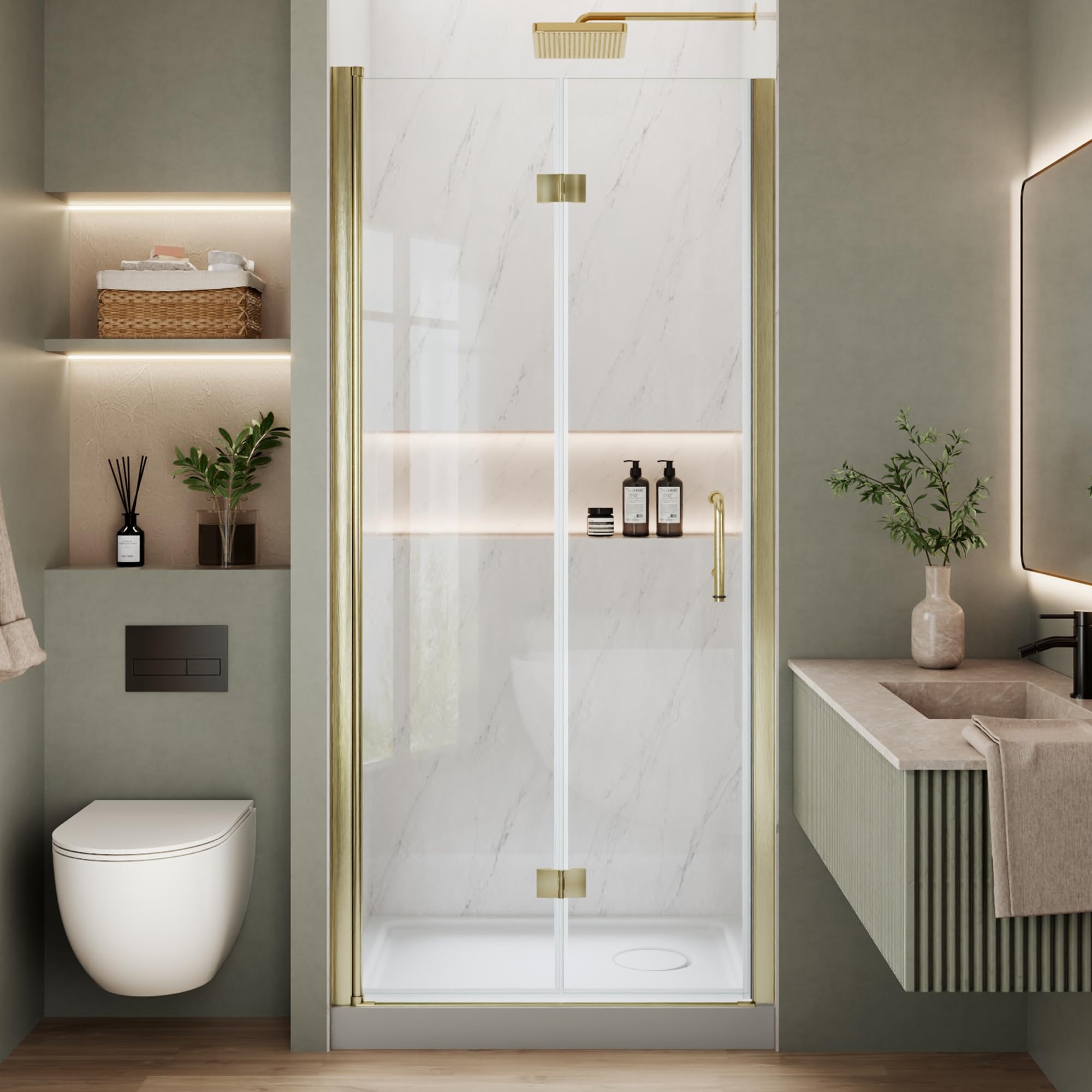 Photo 1 of ComfyStyle Frameless Bifold Shower Door