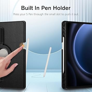 Samsung Galaxy Tab S9FE X510 Horizontal and Vertical Stand 360 Degree Rotating Tablet Case Black from Babylon