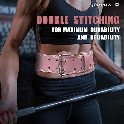 Miniatura 5 de Jaffick Cinturón de levantamiento de pesas para mujer, cinturones de cuero para gimnasio, cintura baja, soporte de espalda para mujeres y hombres,
