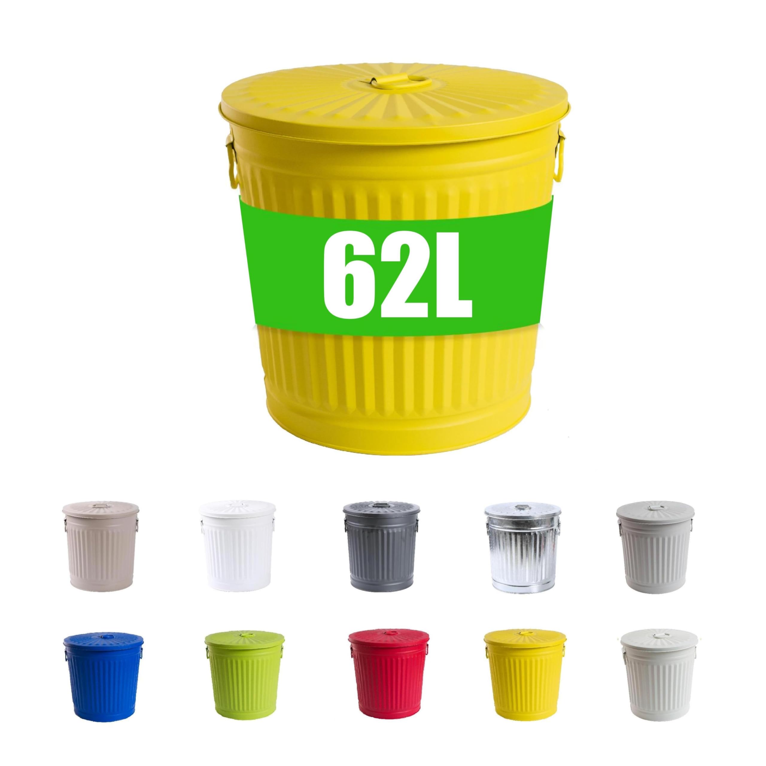 Poubelle Acan Tradineur 21 Litres - Plastique Robuste Avec Couvercle Et Poignées, Grise, Fabriquée En Espagne Poubelle 21 Litres