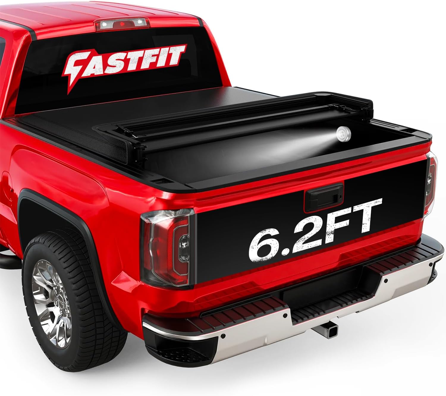 FASTFIT Soft Quad-Fold Tonneau Cover Fits 2015-2026 Chevy Colorado/GMC Canyon with 6.2ft (74in) Truck Bed