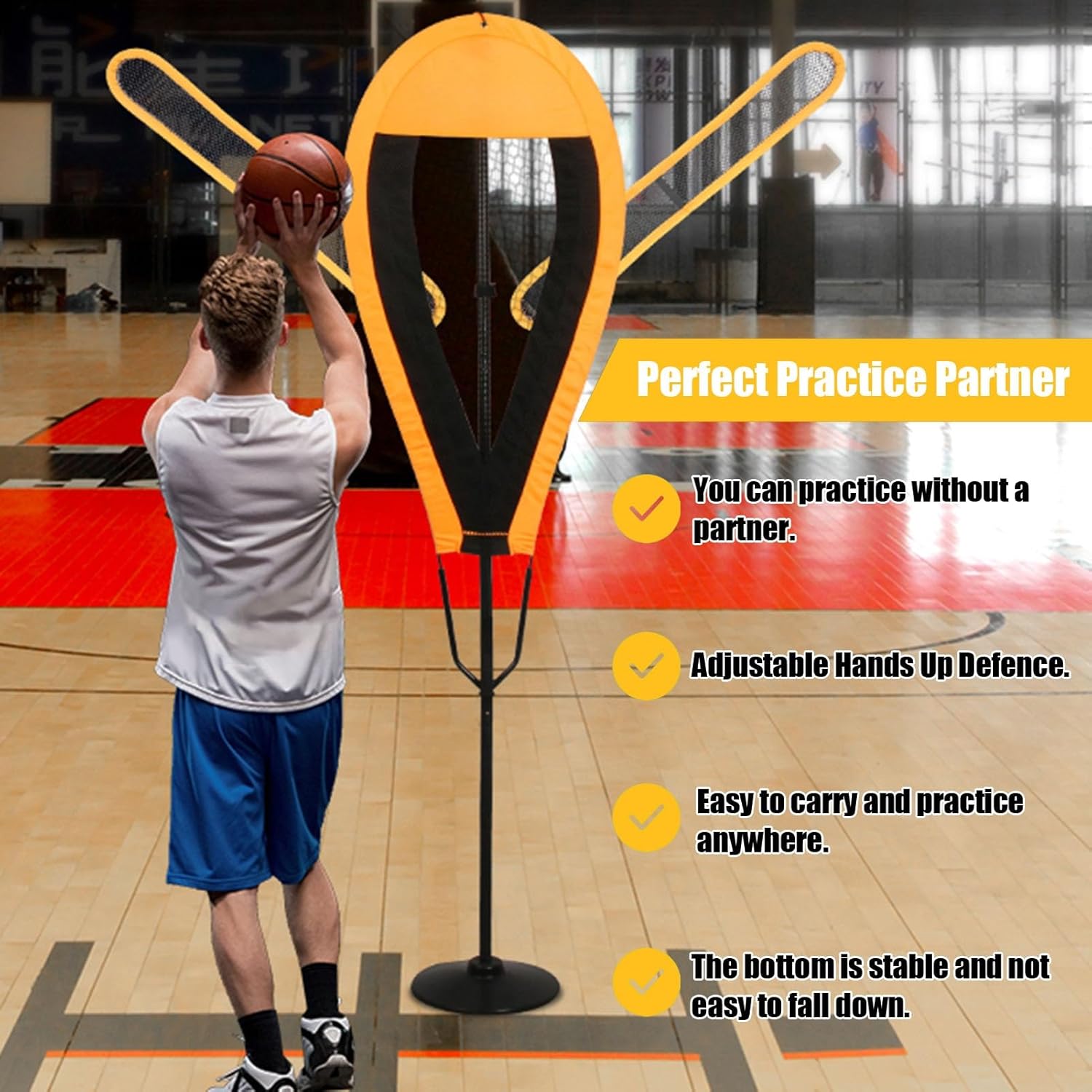 Lightweight Basketball Training Mannequin with Movable Arm - Ideal Shot Trainer for Skill Development, Drills, and Practice Sessions