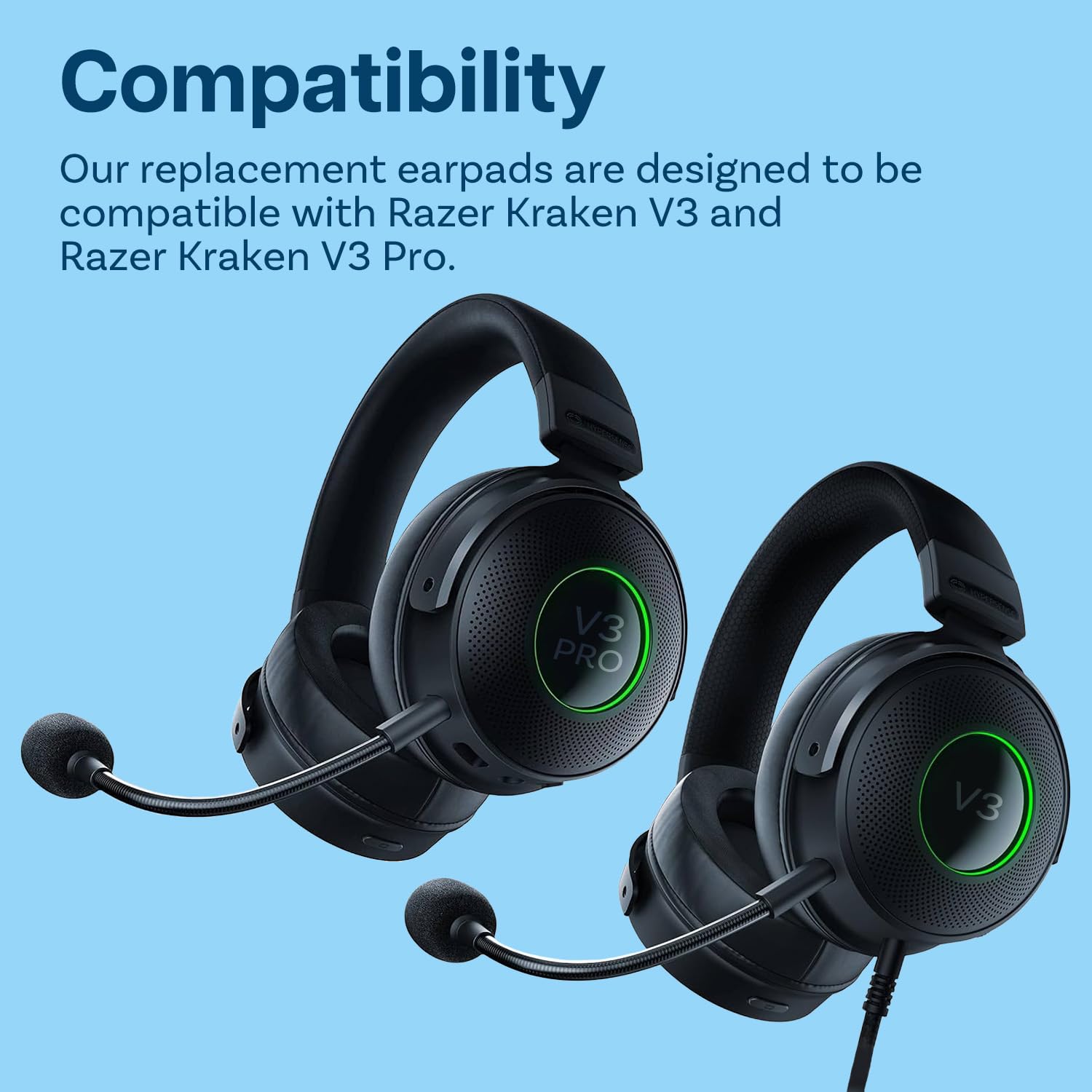 Razer Kraken V3 Almohadillas De Repuesto Compatibles Con Los Razer - Main Image