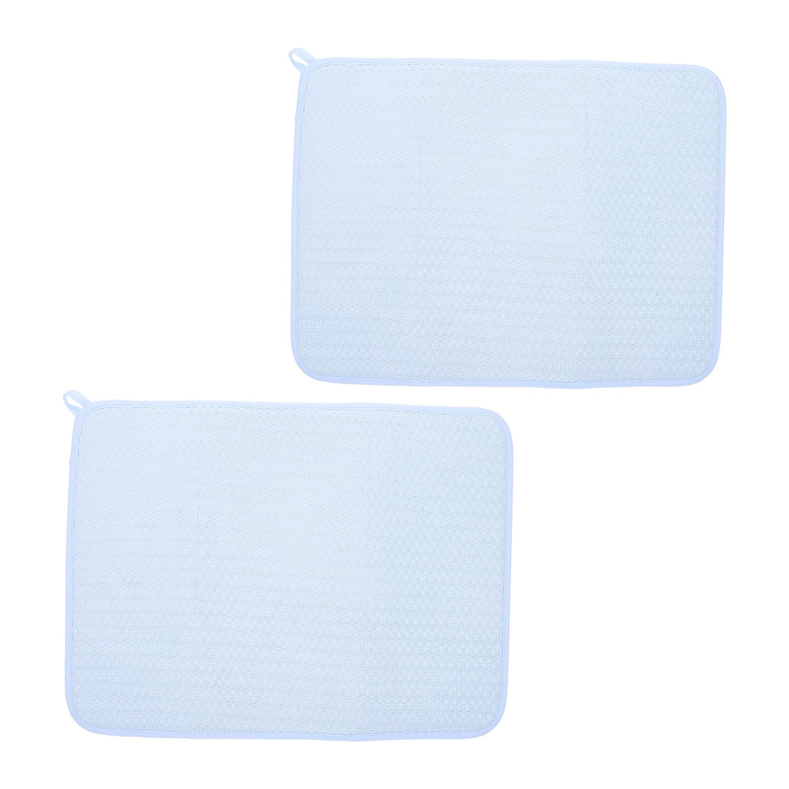 Tapete para secado de platos azul de 50x38cm, ideal para escurrir productos frescos en encimera