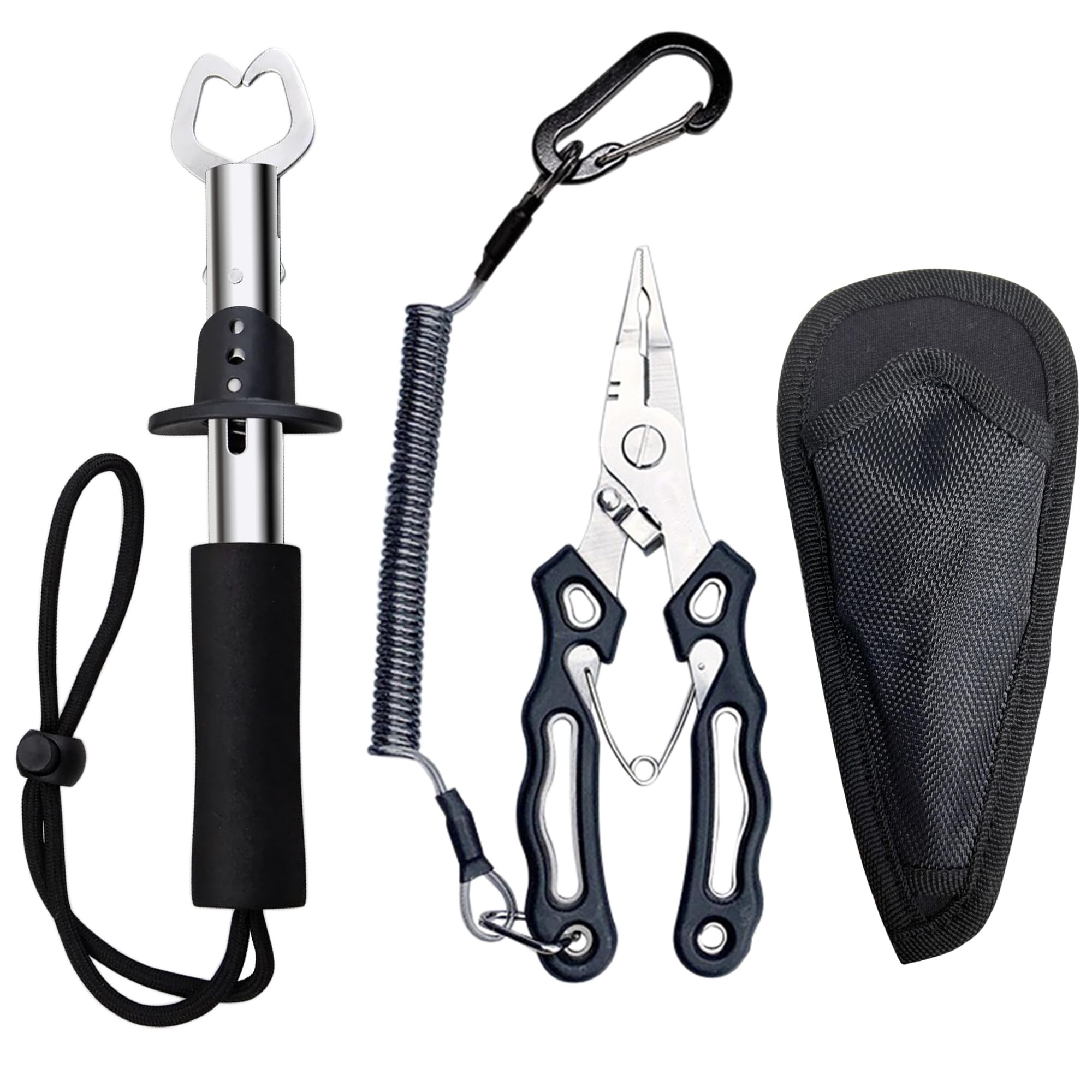 Fishing Pliers Fishing Gripper Multifunction Pliers Line Cutter Hook Remover Saltwater with Sheath Flyfishing Gear Ice Fishing Gear Fish Holder