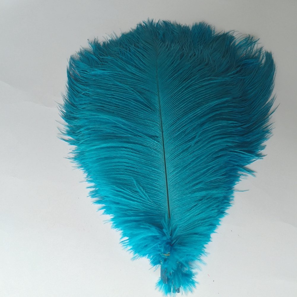 Shekyeon 12-14inch(30-35cm) Ostrich Feathers Plumes for Wedding Centerpieces Pack of 10(Turquoise) — image 1