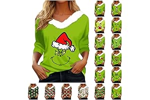 Kid Christmas Funny Shirts Top for Women Grumpy Christmas Face Long Sleeve T-Shirts