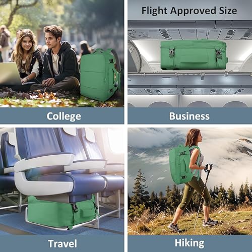 Vista 167 de Taygeer Mochila de mano para mujer, mochila de viaje de 35 litros para mujer, aprobada por aerolíneas, bonita bolsa de viaje para artículos Azul