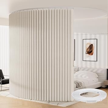 Room Divider Curtains with Ceiling Track Sets, Accordion Blackout Curtains