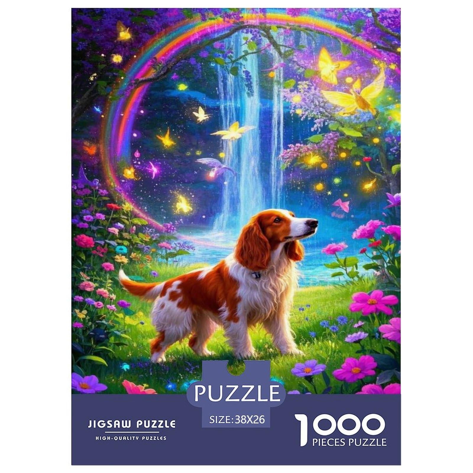 Puzzle Irish Setter Dog 1000 Piece Challenge Toy for Adults,Fantasy Garden Impossible Jigsaw Puzzles 1000 Piece Educational Games Puzzle Gifts 38x26cm/1000pcs — image 1