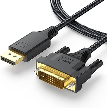 DisplayPort to DVI Cable 3ft, DP Display Port to DVI Cable Adapter Male to Male Cord for Desktop Laptop to Monitor Compatible with Lenovo HP ASUS Dell...