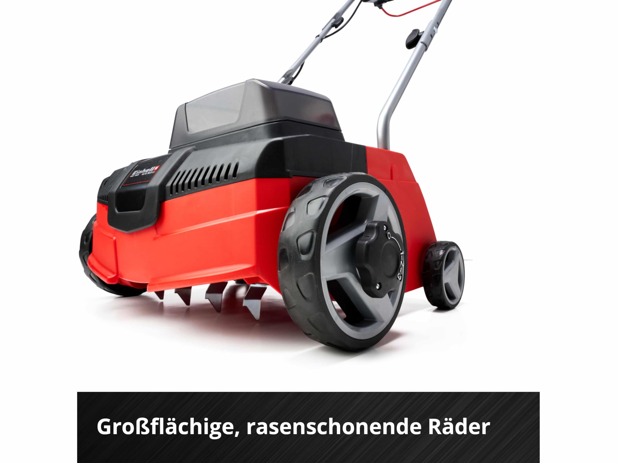 Einhell Wertykulator akumulatorowy GC-SC 36/31 Li-Solo Power X-Change (litowo-jonowy, 36 V, szerokość robocza 31 cm, rolka nożowa z łożyskiem kulkowym z 8 nożami, bez akumulatora i ładowarki)