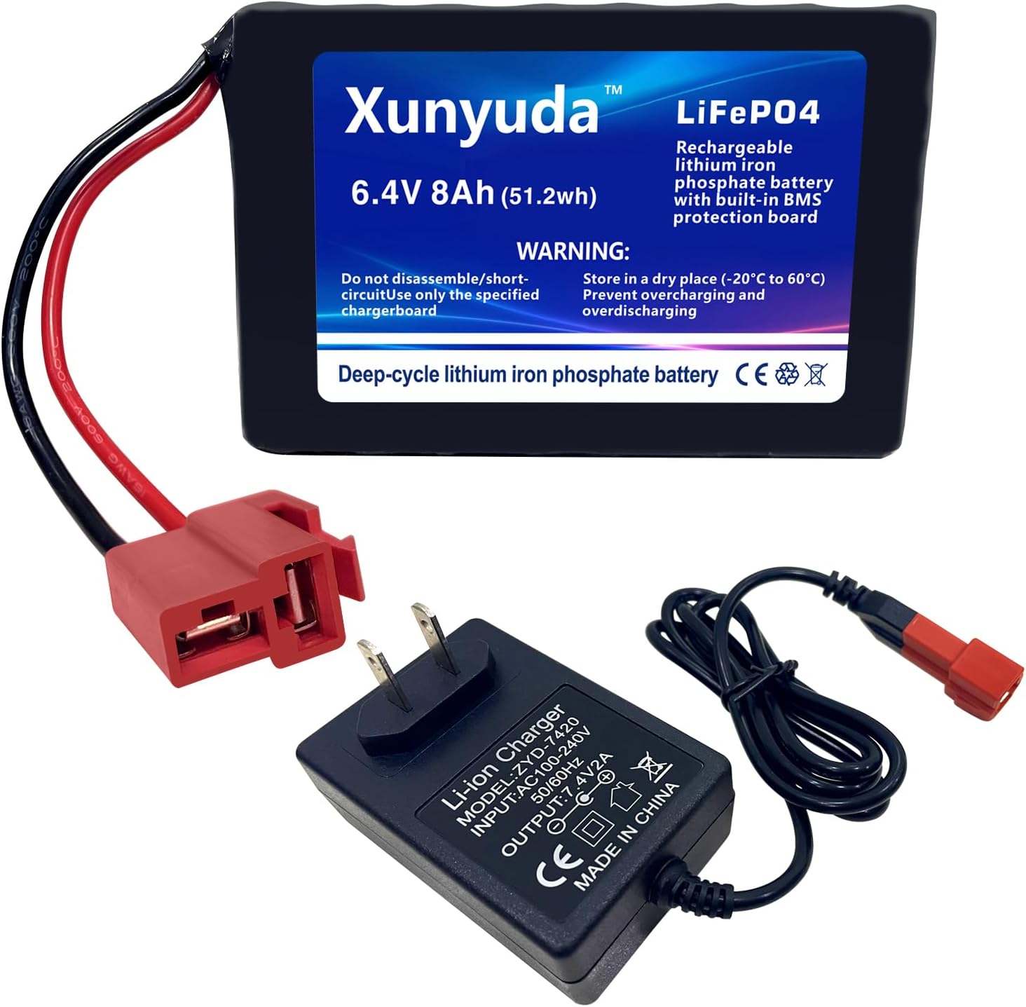 6V 8Ah LiFePO4 Lithium Battery with BMS, 2000+ Cycles Rechargeable Lithium Iron Phosphate Battery for Kids Ride On Toys, Home Smart Device, Security Camera, Deer Game Feeder,Emergency Light