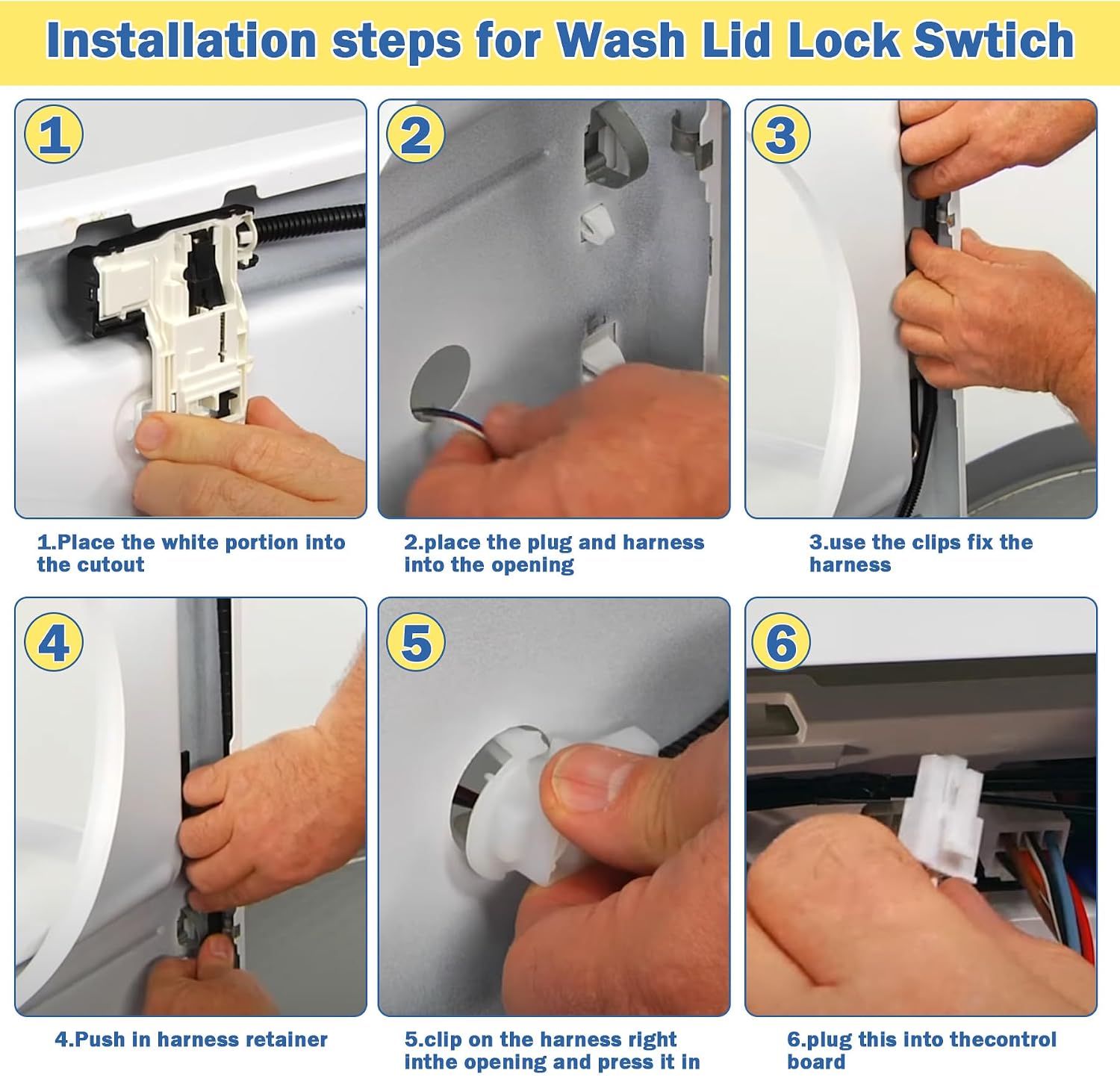 W11307244 W10682535 Washing Machine Lid Lock Compatible with Whirlpool | Maytag/Amana/Kenmore Series 110 200 500/Roper RTW4516FW2 VAW3584GW1 WTW4816FW2 NTW4516FW3 WTW5000DW1 Washing Machines