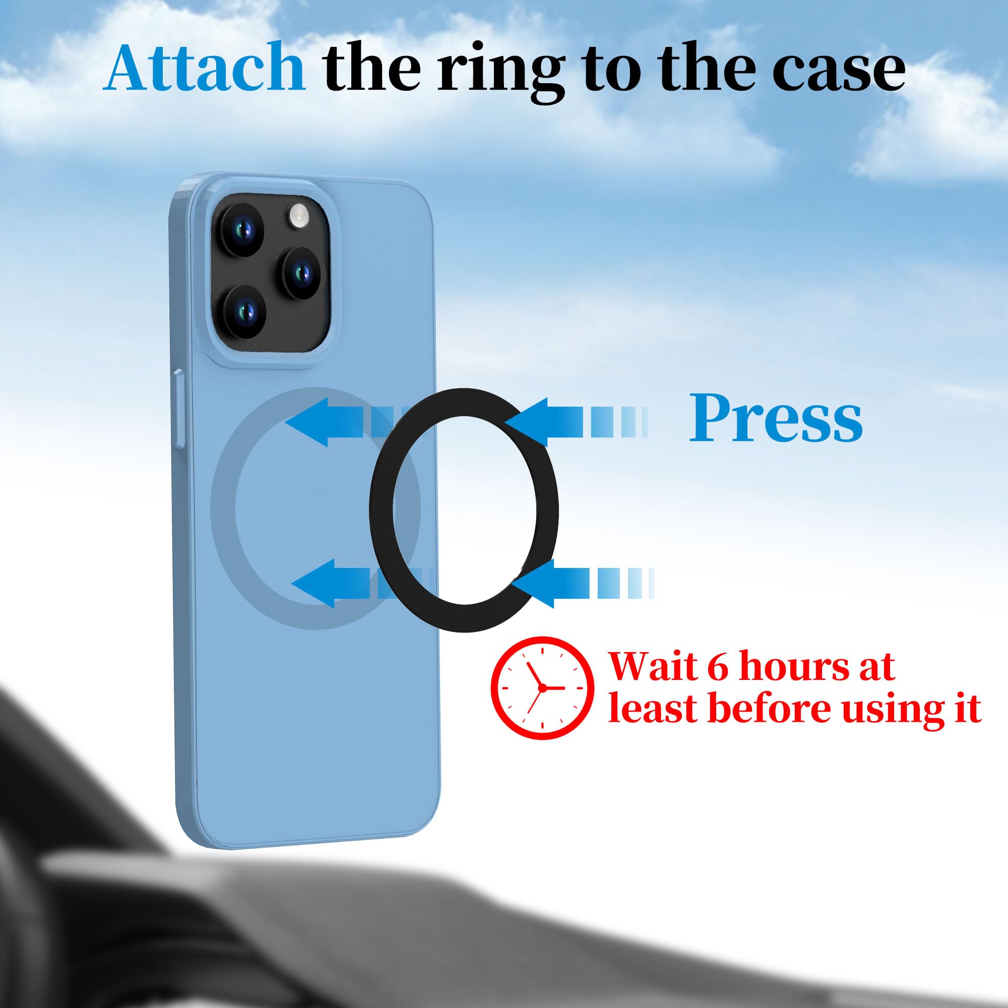 PlusAcc Próżniowy magnetyczny uchwyt na telefon do samochodu – nano żelowy uchwyt na telefon z przyssawką obracany o 360° składany przenośny mocny stojak magnetyczny do iPhone'a 17/16/15/14/13/12 Pro