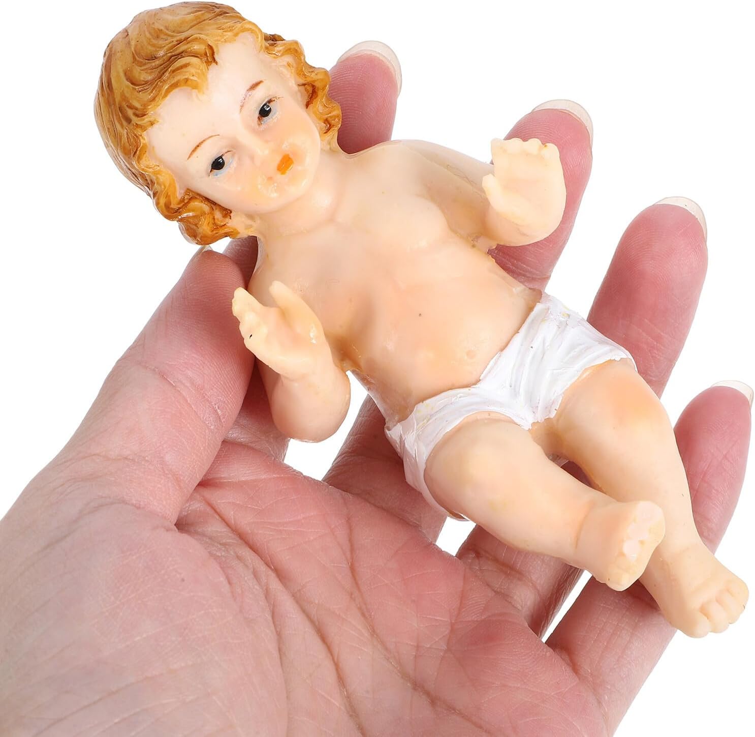 Alipis Jesus Figurine 10cm Resin Religious Statue Desktop Jesus Ornament Nativity Scene Decoration for Home Office