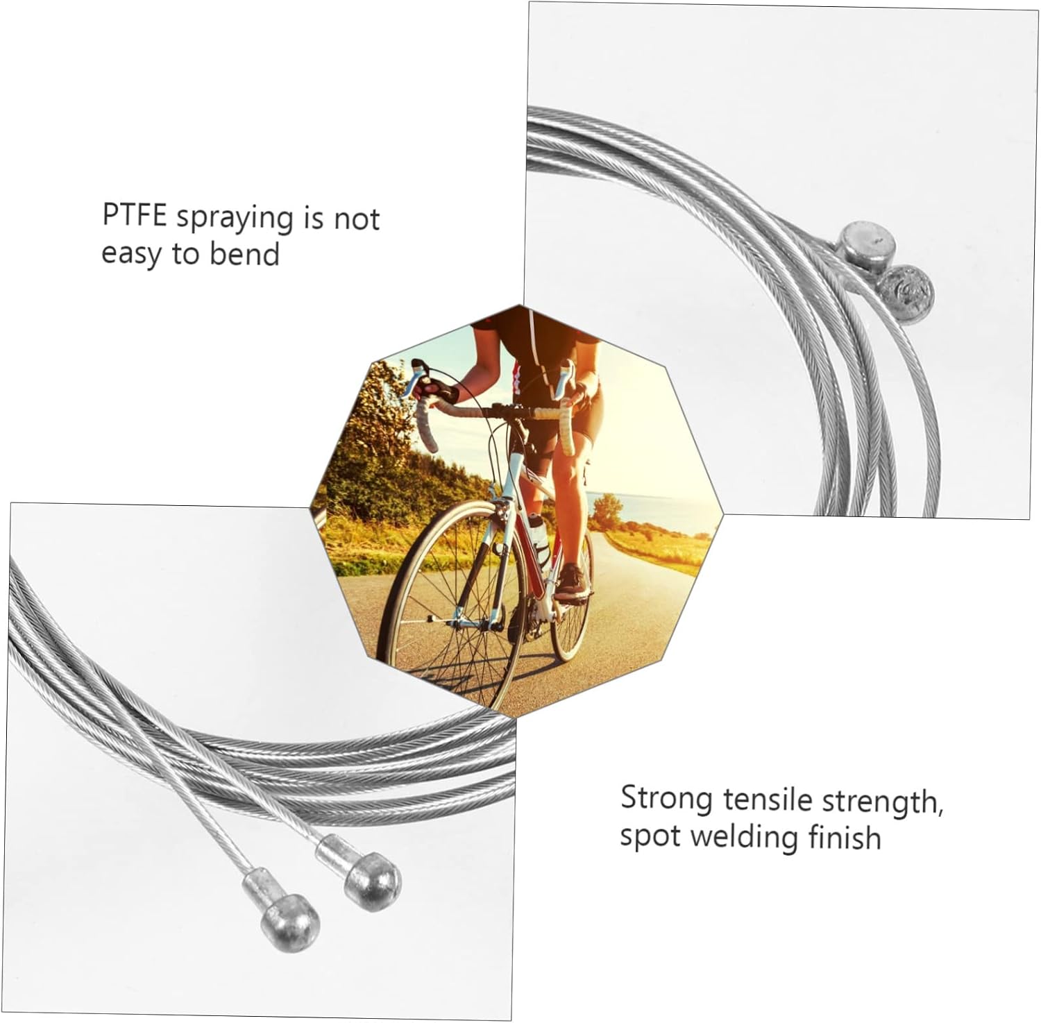 1set Bike Brake Cable and Derailleur Cable Kit for and Folding High Tensile Strength Easy Installation