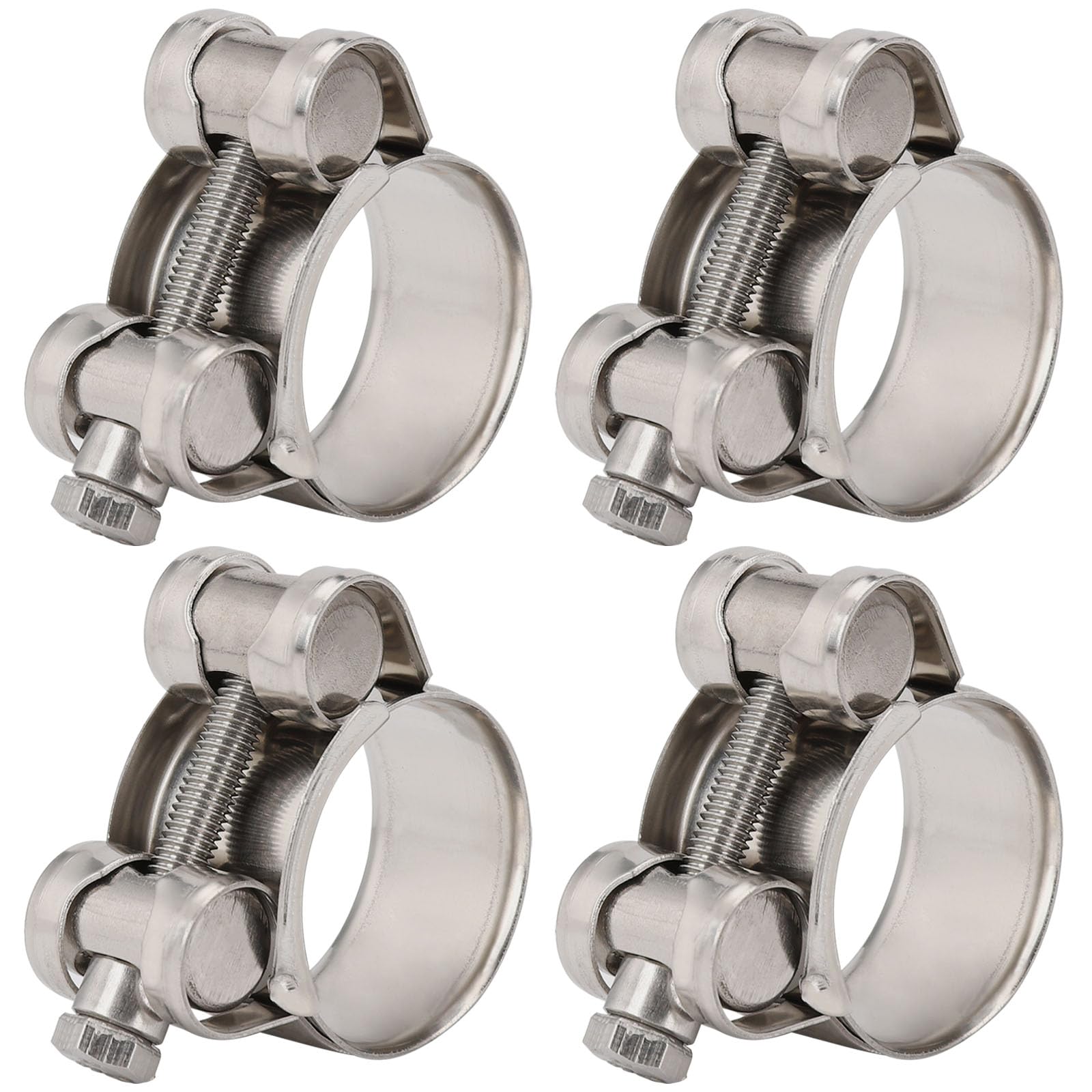Suprom 4 Pack 1.3" T-Bolt Hose Clamps, 304 Stainless Steel Heavy Duty Hose Clamps, Turbo Intake Clamp Working Range 32mm-35mm for 1.3" Hose OD