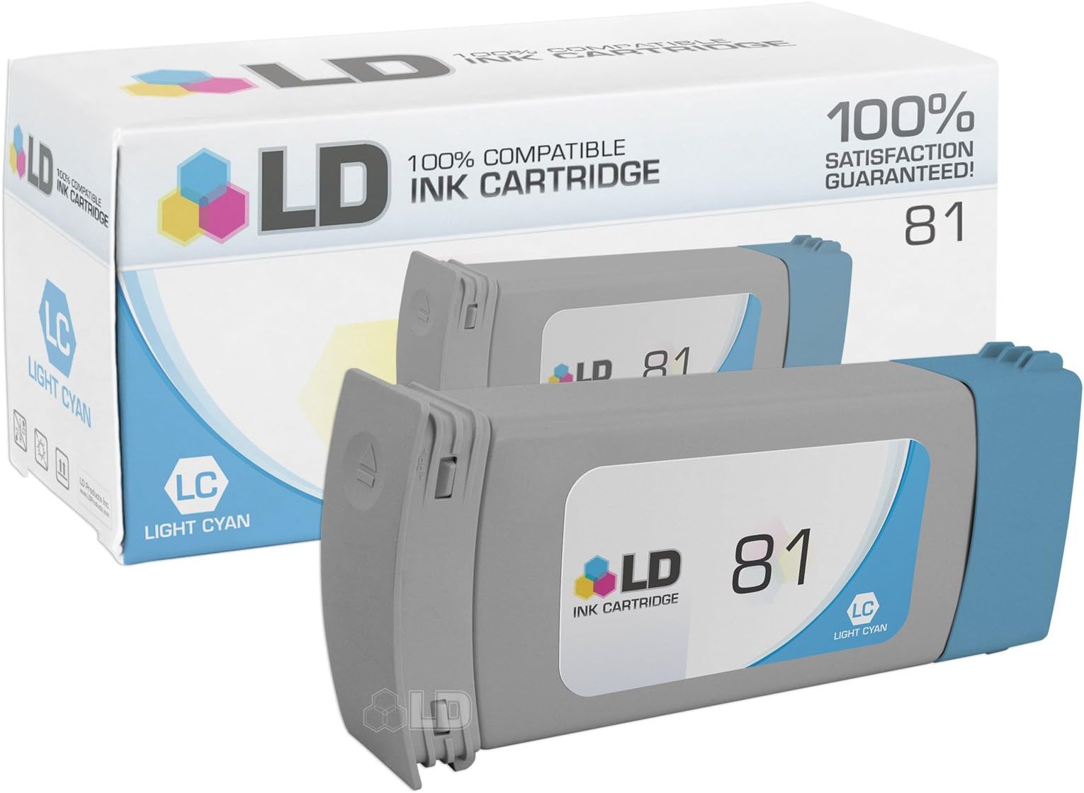 LD Remanufactured Ink Cartridge Replacement for HP 81 C4934A (Light Cyan)
