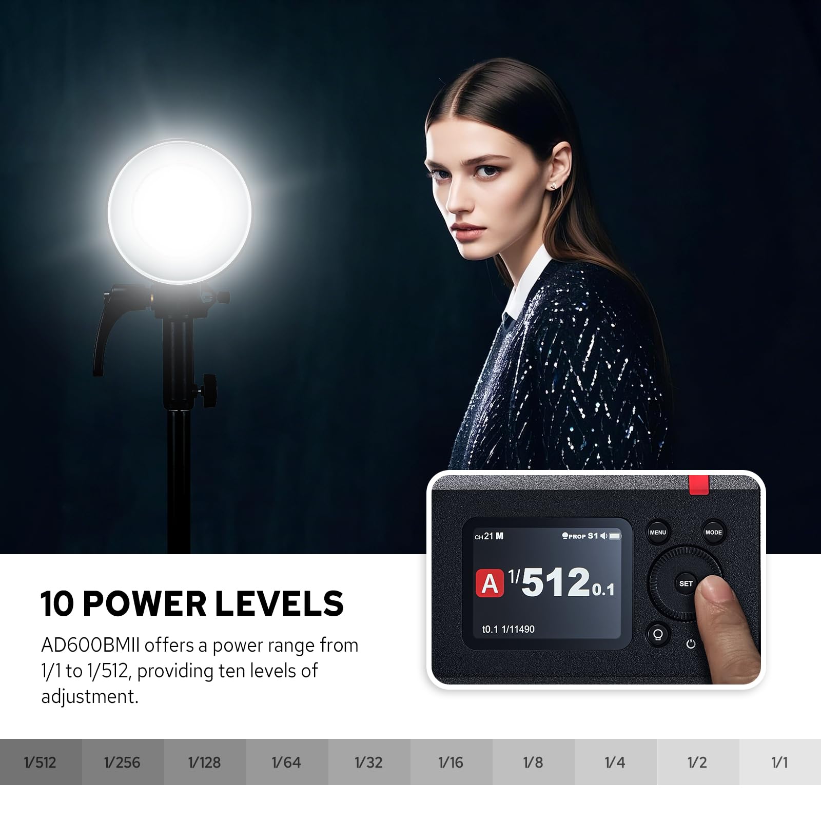 Godox AD600BM II AD600 BM II Flash, 600W HSS 1/8000s Flash per Fotografia all'aperto Luce Speedlite, Tempo di Ricarica 0,01 s-1,9 s, Batteria agli ioni di litio, Monoluci Attacco Bowens Monoluce