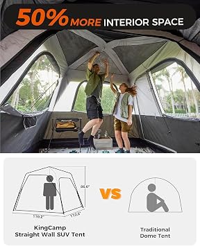 KingCamp SUV Tent, Instant 6-8 Person Waterproof & Windproof Tailgate Car Camping Tent with Movie Screen for Family Camping & Outdoor Adventures