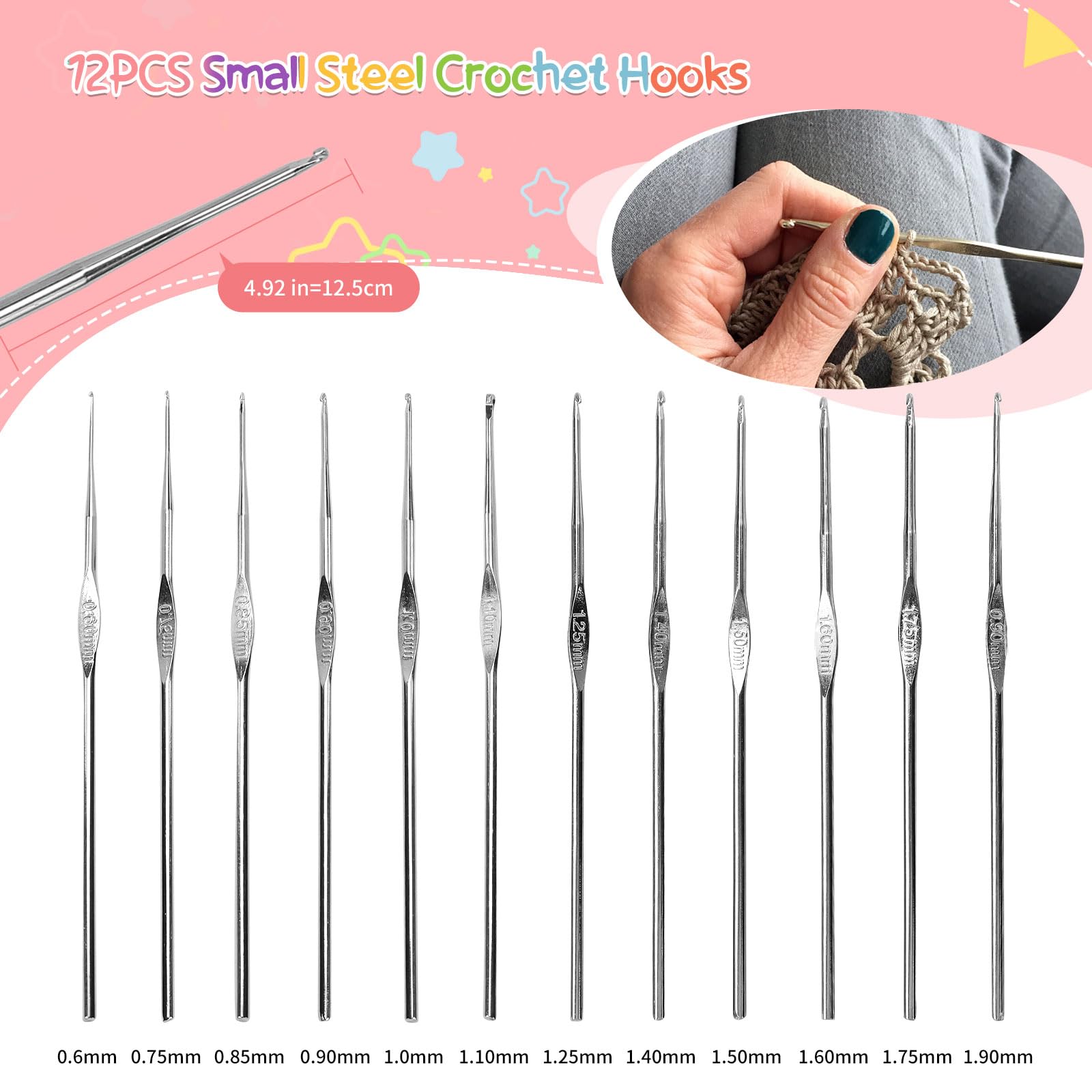Luckits 59 kit all'uncinetto di PC per principianti, set di ganci all'uncinetto con custodia include 5 palline di filato all'uncinetto 21 ganci all'uncinetto, 6 aghi e più accessori all'uncinetto