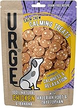 URGE Calm Crew Calming Daily Dog Treats - 8 x 100g Bags - 100% Natural Chicken & Banana with Valerian Root & Tryptophan - 100% Grain Free - Supports Calmness & Relaxation
