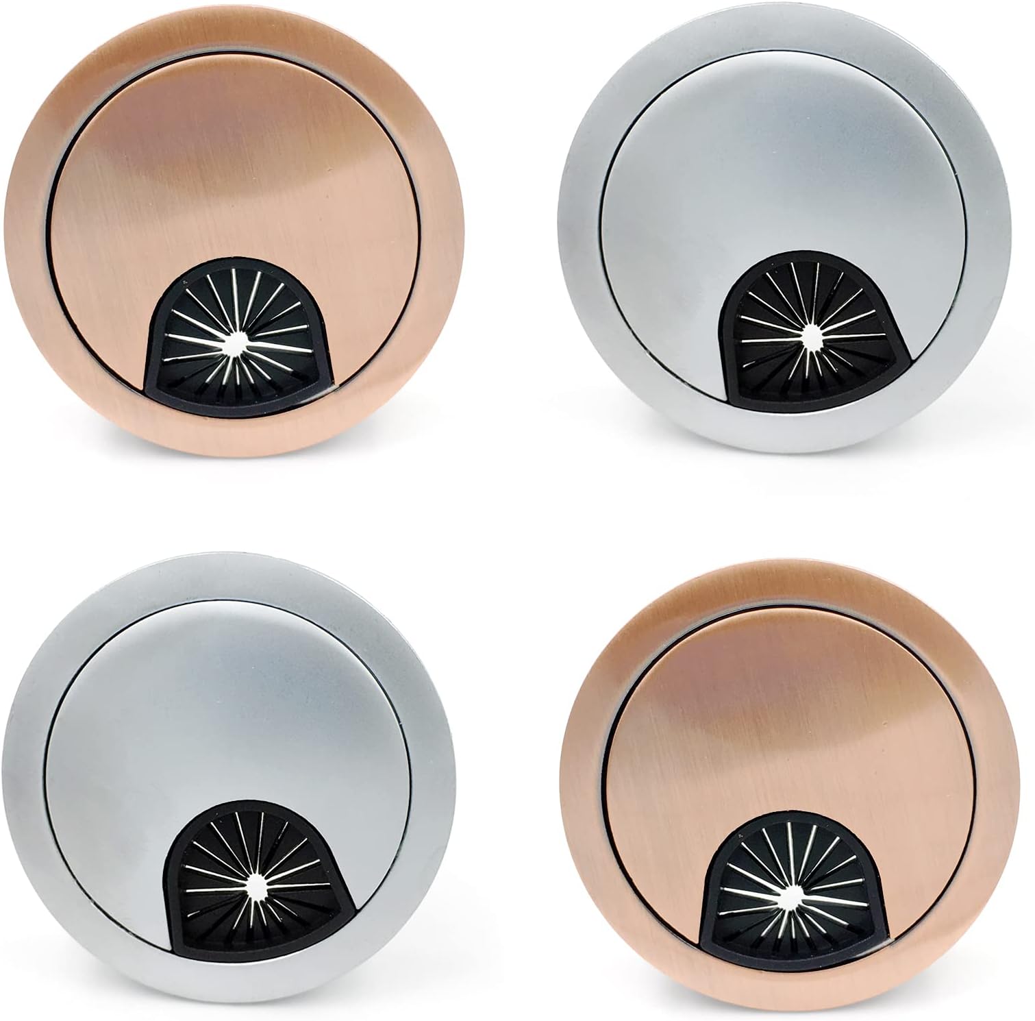 2 Inch Metal Desk Cable Grommet Hole Covers for Wires Cover Wire Insert Furniture Grommets Table Grommet(4 Pcs)