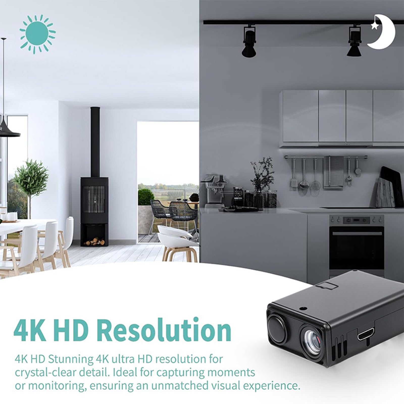 Mała kamera wideo 4K WiFi z wykrywaniem ruchu, mini kamera monitorująca, zdalne sterowanie aplikacją do nadzoru wewnętrznego