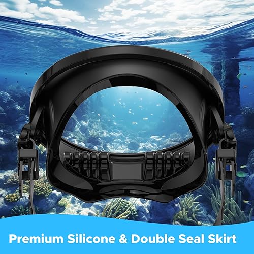 Miniatura 5 de Máscara de buceo, máscara ovalada de buceo para adultos, equipo de esnórquel, máscara de buceo libre, gafas para esnórquel, máscara de natación para