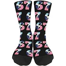 Plman 67 Socks with Donuts Eye-Catching Pattern, 6 7 Socks as Funny Gifts for Boys Girls Men Women Who Love Trendy 67 Meme Culture