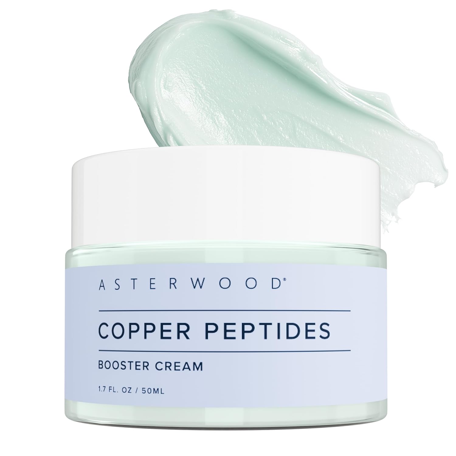 Asterwood GHK-Cu Copper Peptides Booster Cream - Copper Tripeptide-1 + Ectoin + Hyaluronic Acid - Firming Face Moisturizer for Barrier Repair - 1.7 Fl Oz
