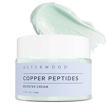 Asterwood GHK-Cu Copper Peptides Booster Cream - Copper Tripeptide-1 + Ectoin + Hyaluronic Acid - Firming Face Moisturizer for Barrier Repair - 1.7 Fl Oz