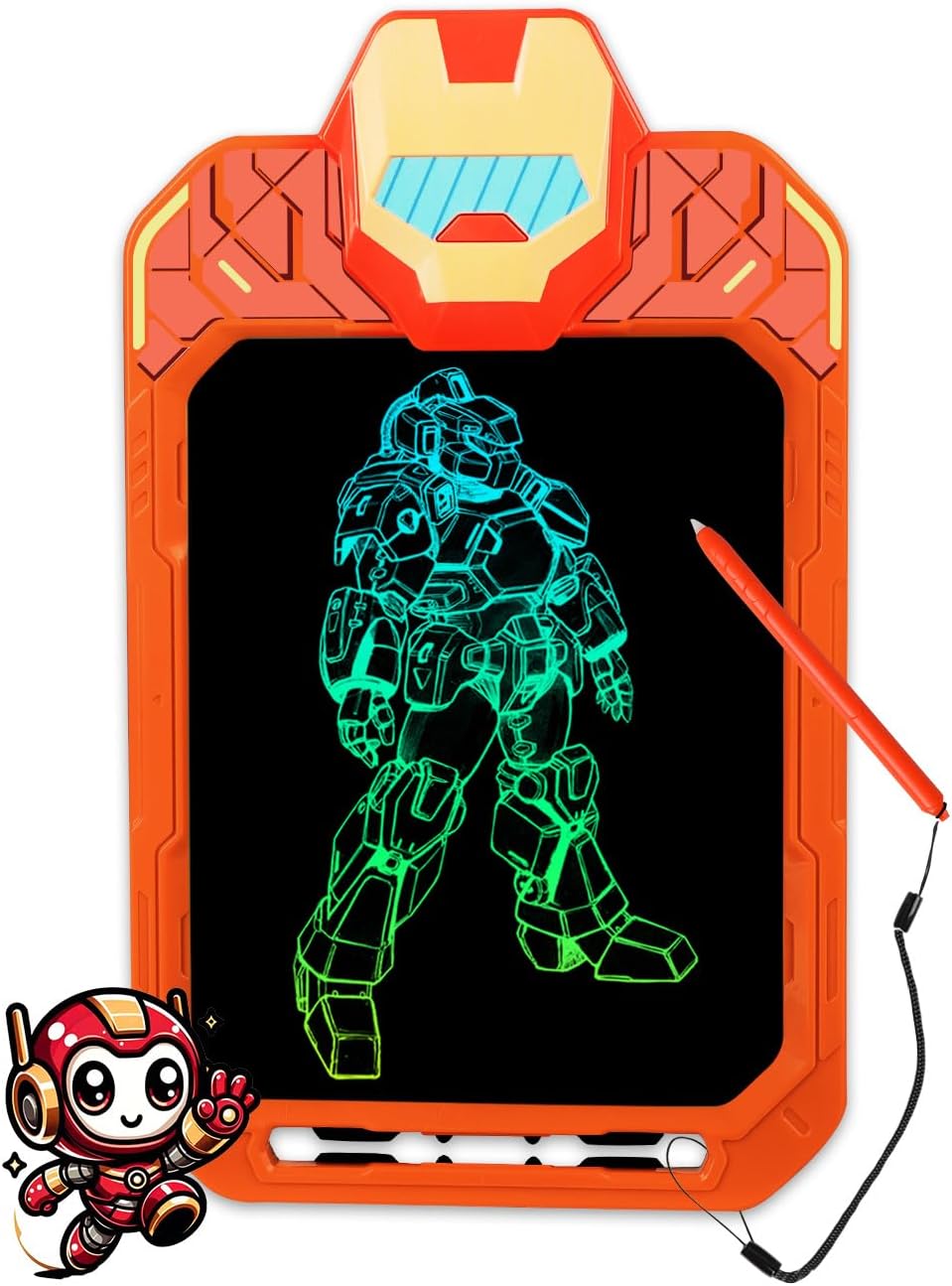 Opard Drawing Board, 10 Inch Iron Mech Hero, Man, LCD Pressure Sensing, Paintings, Doodling, Notebook, Notepad, Electronic, Drawing, Calligraphy, Stationery, Battery Replacement, Educational Toy, 2024