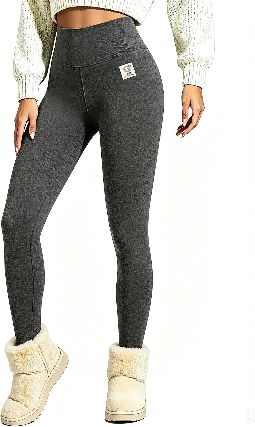 Chicduo Fleece Lined Leggings for Women Winter High Waisted Thermal Pants