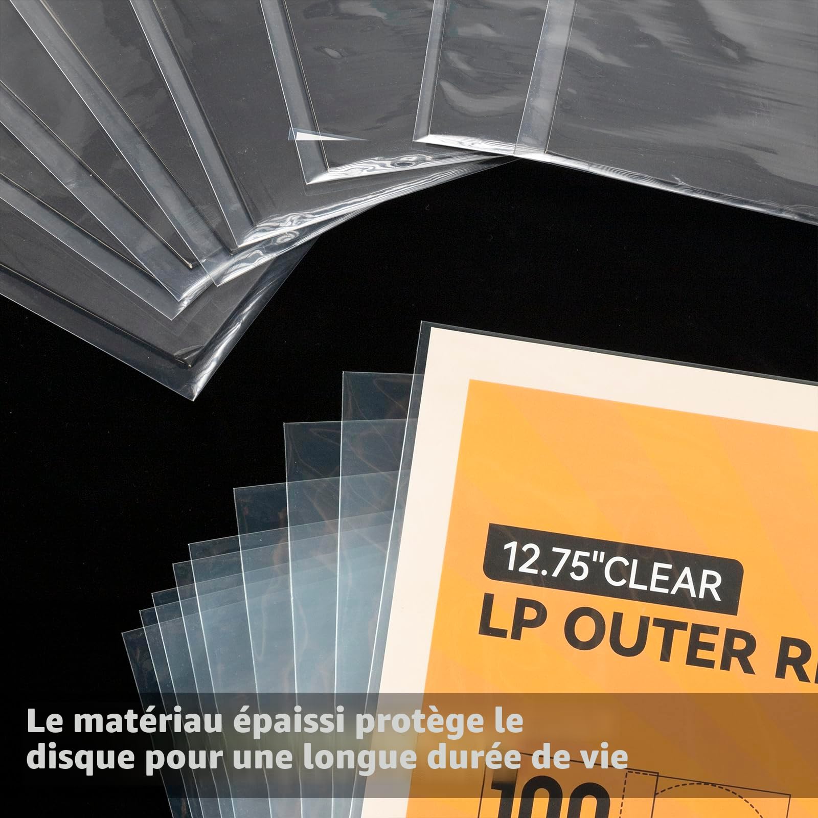 Gatefold Lot de 100 pochettes de rangement professionnelles en vinyle pour album simple et double 32,4 cm