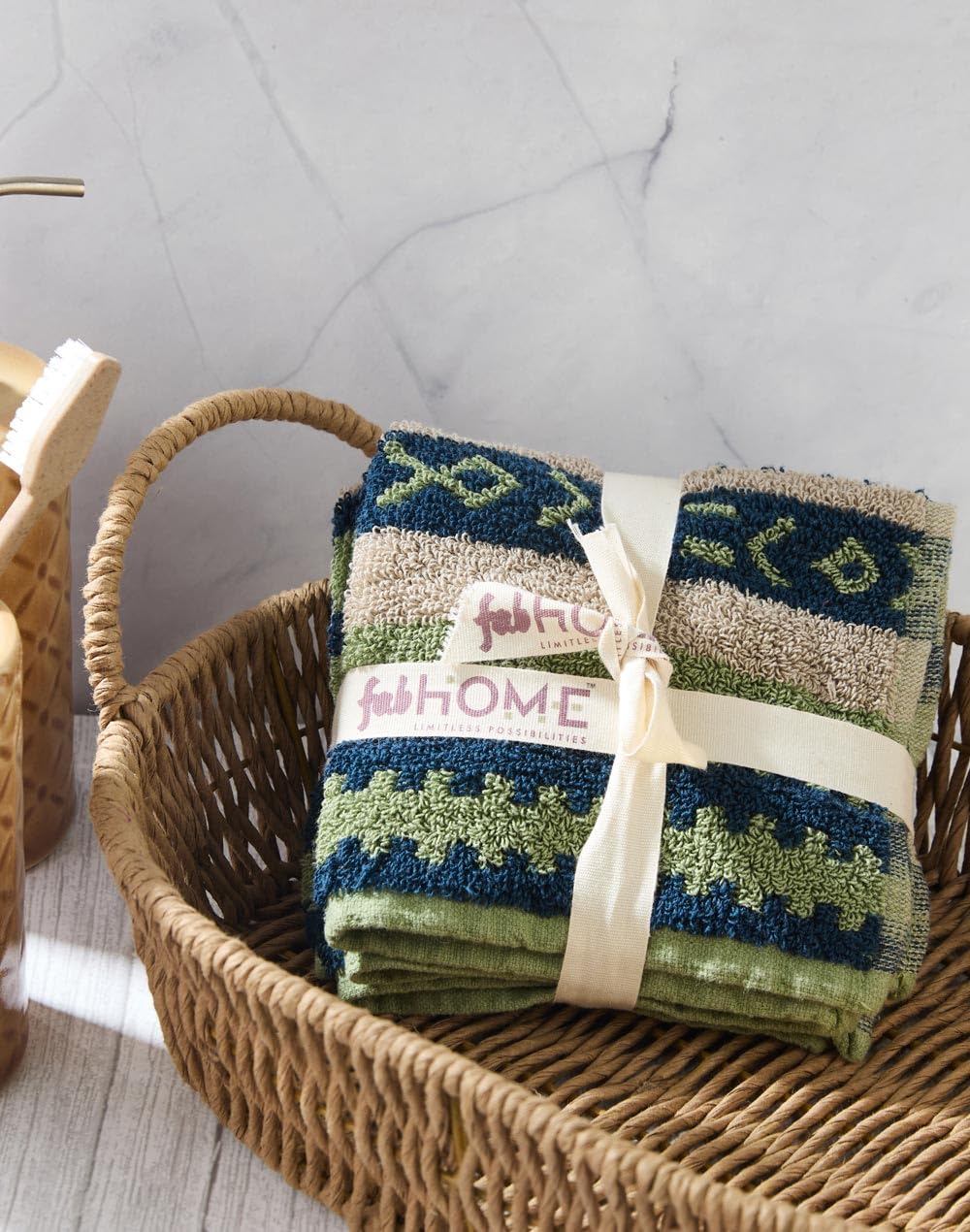 Fabindia Navy Cotton Woven Face Towel Set of 2-picture-10