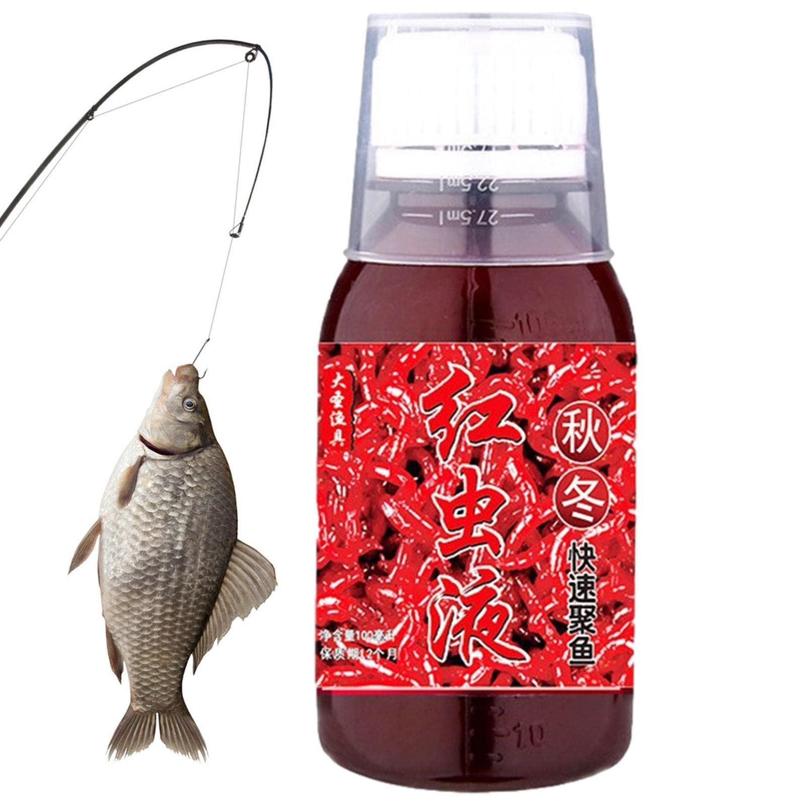 Red Worm Liquid Bait | 100ml Fish Bait - New Natural Bait Scent Fish Attractants For Baits, High Concentration Fish Bait Attraction For Fishing Trout Cod Carp